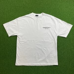 Essentials Fear of God Black and White Front & Back Graphic T Shirt Sz L